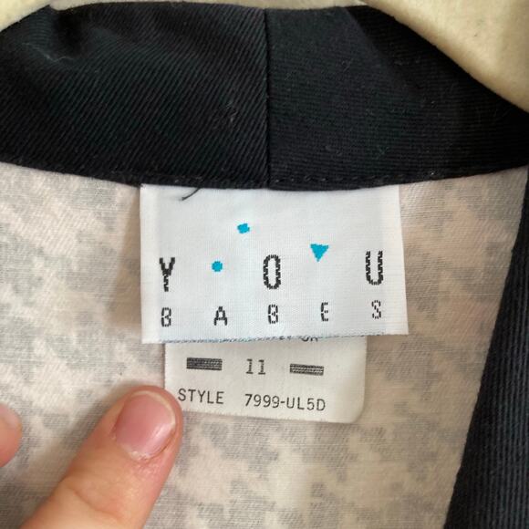 Vintage 80s Black White Houndstooth Double Breasted Bubble Hem Dress Sz Medium - Picture 8 of 16